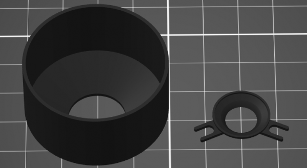 Parts rendering in slicer software. Left: sleeve. Right: headplate.